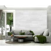 Design Innovations Coastal White Blend Decorative Wood Wall Planks 10 sqft