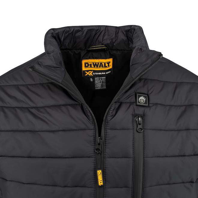 DEWALT Puffer Heated Jacket in Black Polyester - 2X Large