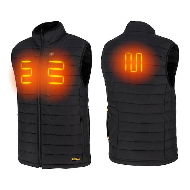 DEWALT Puffer Heated Sleeveless Vest in Black Polyester - X Large