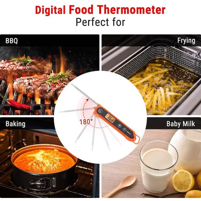 ThermoPro Digital Instant-Read Food Thermometer - Black and Orange
