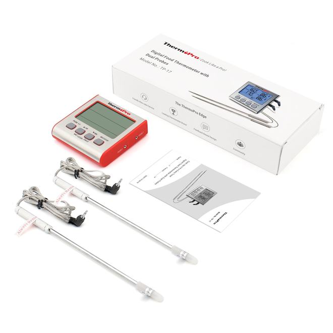 Thermomètre numérique à deux sondes indépendantes ThermoPro, rouge