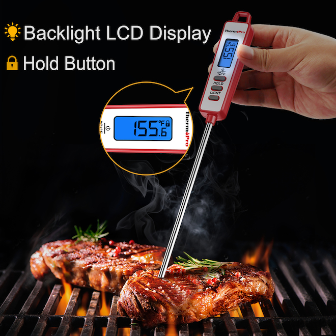 Thermopro Instant-Read Digital Thermometer - Red