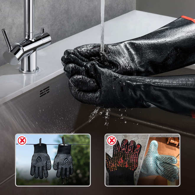 ThermoPro Black Neoprene BBQ Cooking Gloves - 1 Pair