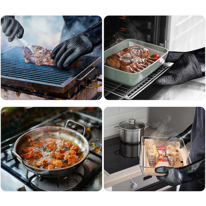 ThermoPro Black Neoprene BBQ Cooking Gloves - 1 Pair