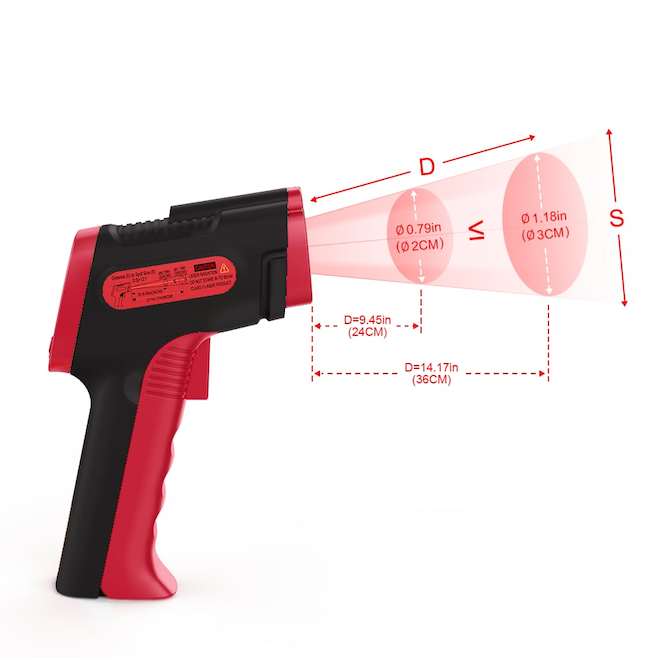 ThermoPro TP30W Digital Infrared Thermometer - Black/Red