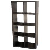 Uberhaus 8-Cube Bookcase - 30.5-in X 15.4-in X 58.7-in - Brown and Black