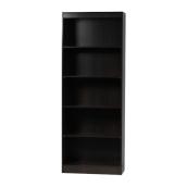 Uberhaus 5-Shelf Bookcase - Melamine - 27 x 12 x 72-in - Brown-Black