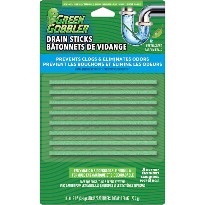 Green Gobbler Septic Safe Drain Sticks, 8-pc x 3.4-g