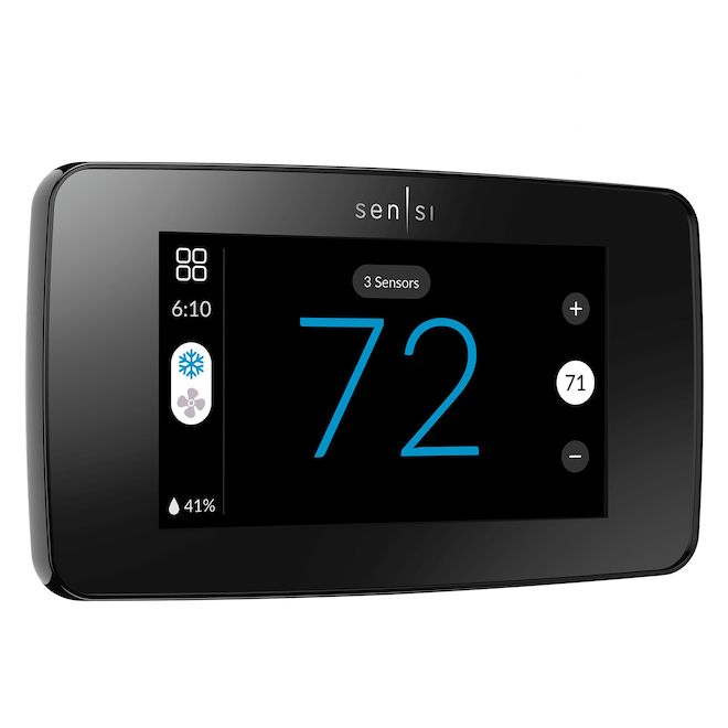 Thermostat intelligent Touch Sensi avec écran tactile LCD, noir