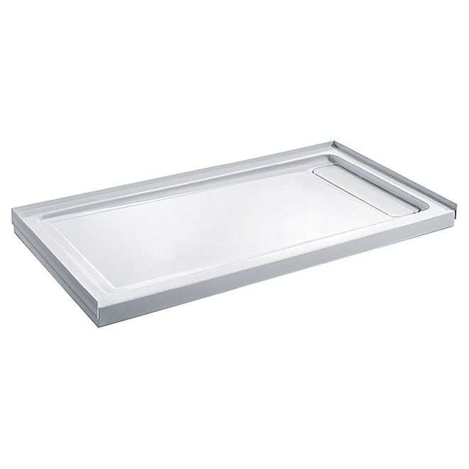 Ove Decors 48 x 32-in White Acrylic Shower Base with Hidden Drain