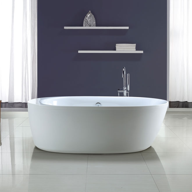 Ove Decors Leni Freestanding Bathtub - 31-in x 66-in - Acrylic - White