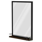 Miroir avec tablette, noir brillant