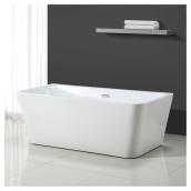 Baignoire autoportante rectangulaire en acrylique blanc OVE Decors Vega 31,50 po x 63 po