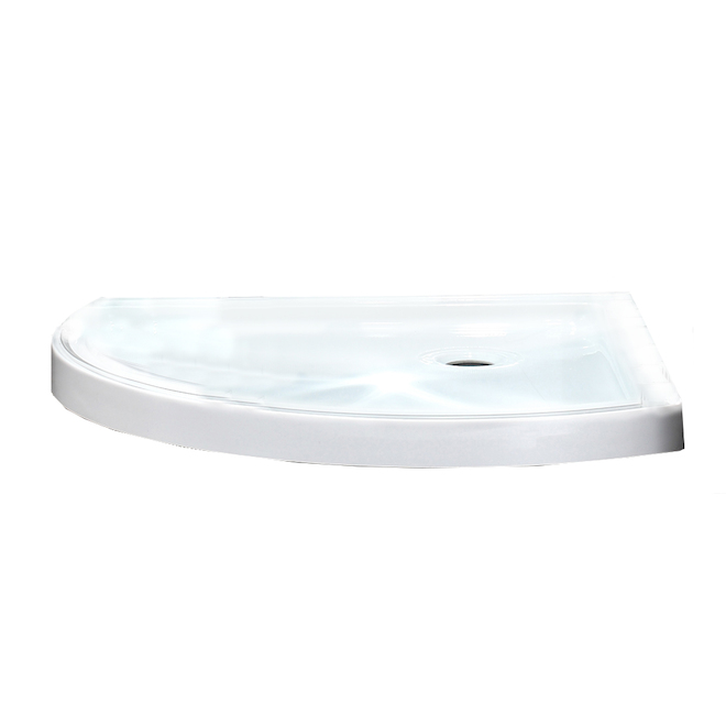 Ove Caicos 40-in White Acrylic Round Corner Shower Base