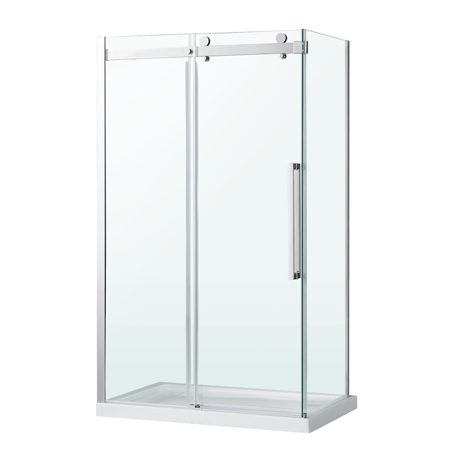 Image of Ove Decors | BEL 32-In Chrome Shower Glass Side Panel | Rona
