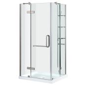 Ove Savannah 40-in x 74-in Brushed Nickel Corner Shower Door