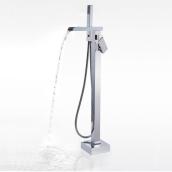 OVE Decors Infinity Chrome Robinet de baignoire autoportant à 1 poignée avec douchette (robinet inclus)