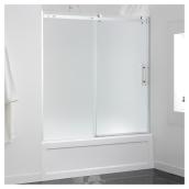 Ove Decors Sliding Tub and Shower Door - Frosted Glass - 60-in - Chrome