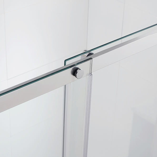 Ove Decors Sliding Shower Door - Clear Tempered Glass - Left or Right Opening - Chrome - 60-in W