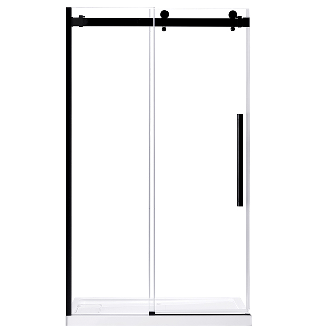 Ove Decors Sierra Sliding Shower Door - Tempered Clear Glass - Alcove - Left or Right Hand Opening