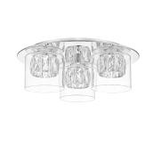 Ove Decors Maryam Flush Mount Ceiling Light - 3 Lights - 15-in - Clear Glass - Stainless Steel