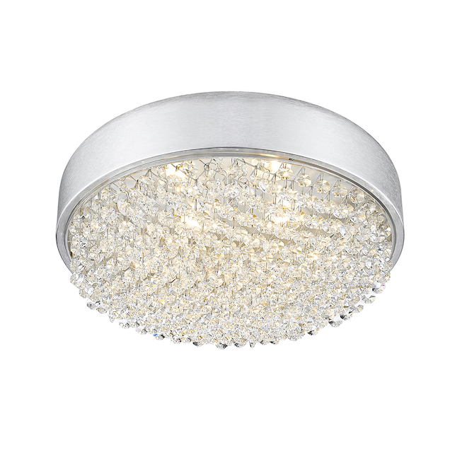 Ove Decors Primrose Flush Mount Ceiling Light - 4 Lights - 13-in - Clear Glass - Brushed Silver