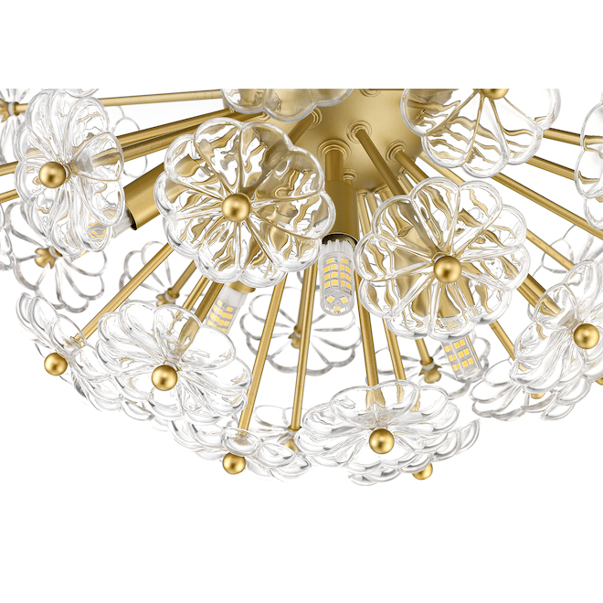 OVE Decors Jacinda I 4-Light Flush Mount - Gold-Plated Finish and Crystal