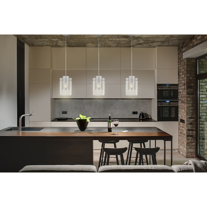 Ove Decors Elestren 1-Light Pendant - Glass and Polished Chrome