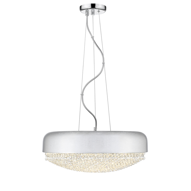 Ove Decors Primrose I Hanging Light with Integrated LED - 5 Lights - 81-in x 18-in - Brushed Silver