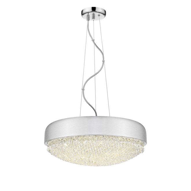 Ove Decors Primrose I Hanging Light with Integrated LED - 5 Lights - 81-in x 18-in - Brushed Silver