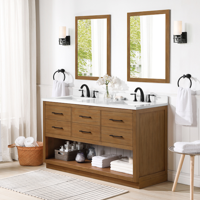 OVE Decors Brookside Bathroom Double Vanity - Pine - 60-in