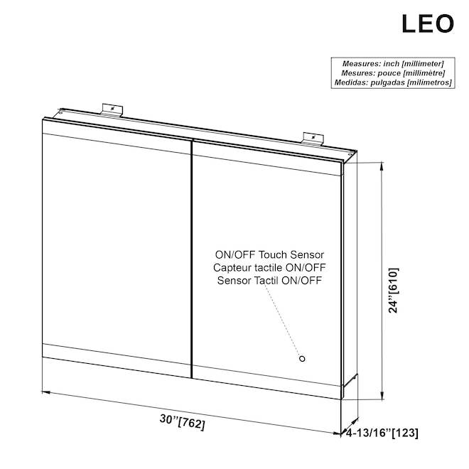 OVE Decors Leo 30-in x 24-in Rectangle Surface/Recessed Medicine Cabinet with Mirror and LED Light