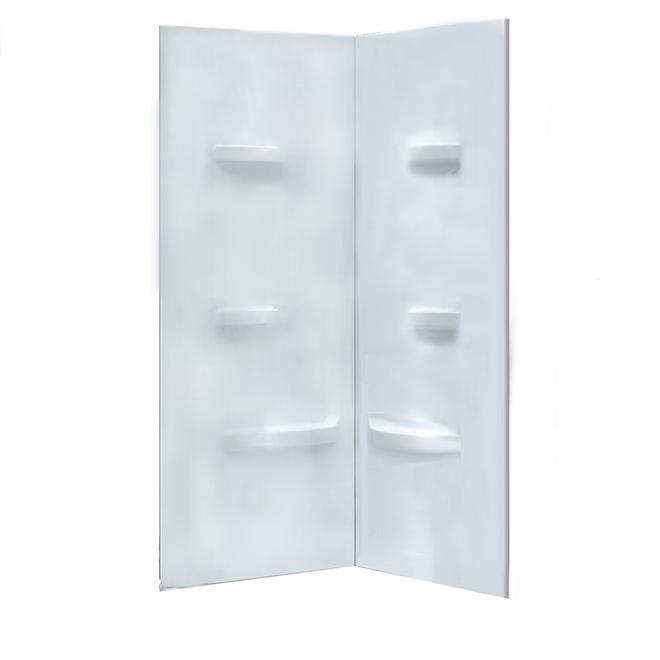 Murs de douche en coin Emily-Swift par OVE Decors 4 tablettes 31,42 x 73,62 po ABS blanc