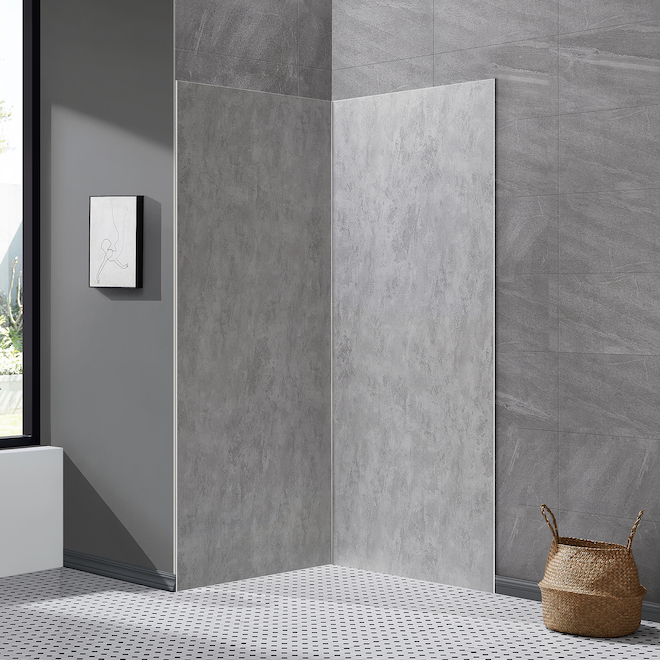 OVE Decors Lotus 31-in x 74-in Grey Concrete Finish Shower Panel