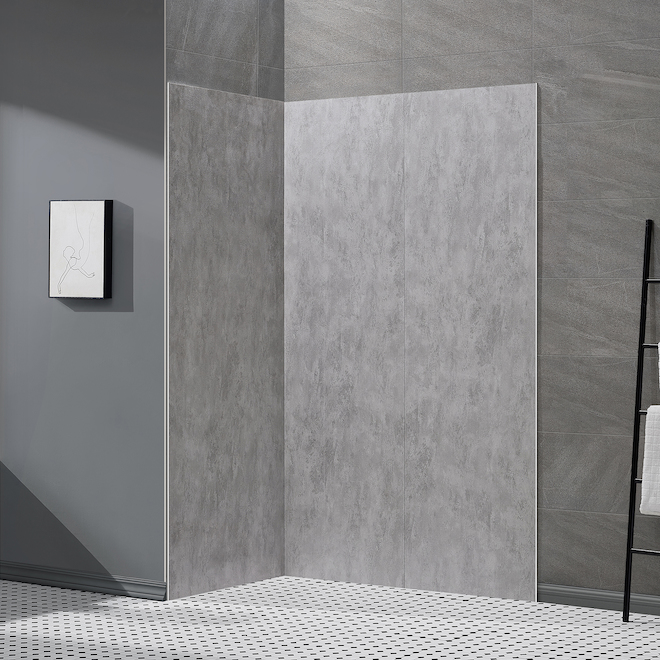 Ove Decors Lotus 48 x 80-in Concrete Grey Finish Shower Panel