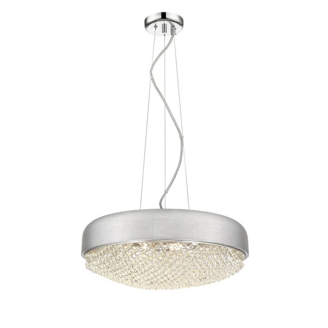 Luminaire suspendu Waverly-I d'OVE Decors, cristal et argent brossé