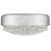 OVE Decors Waverly Round 4-Light LED Flushmount Fixture Brushed Silver Finish and 13.4-in Crystal Dome