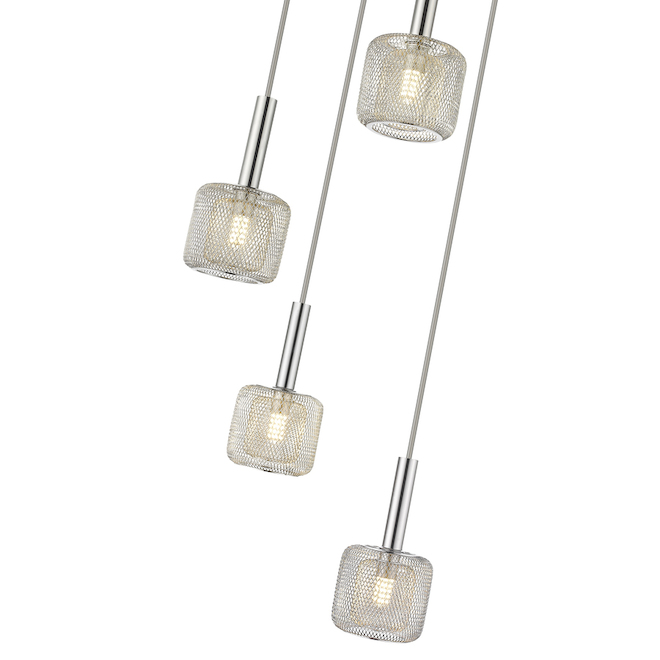 OVE Decor Lemmie 4-Light Pendant Light - Crystal and Stainless Steel