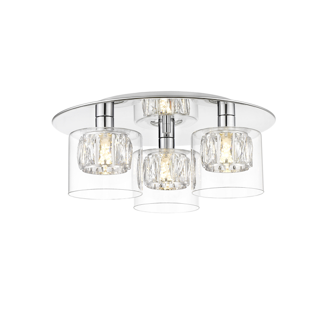 OVE Decors May 3-Light Flushmount 40W of 15 x 5 13/16-in - Chrome