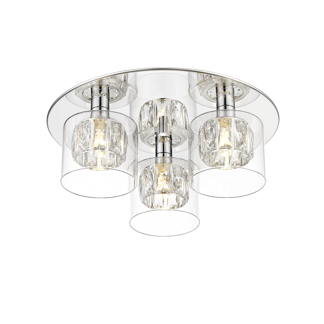 OVE Decors May 3-Light Flushmount 40W of 15 x 5 13/16-in - Chrome