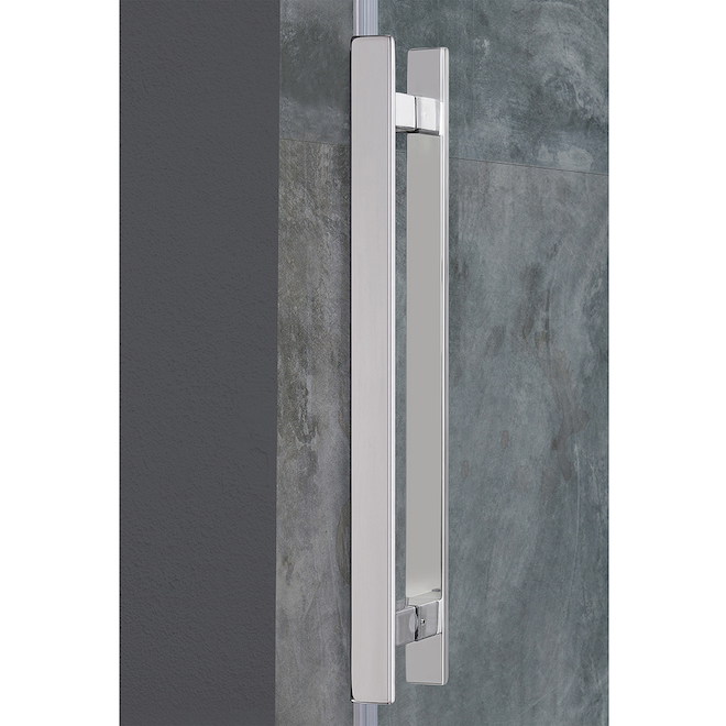 allen + roth Venice 60-in Alcove Chrome Shower Door