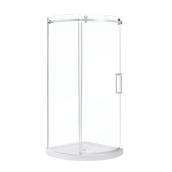 OVE Decors Alex 36-in x 36-in Chrome Frameless Round Shower Door (wall and base not included)