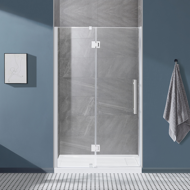 OVE Decors Niko 48-in Soft-Close Clear Glass Shower Door with Polished Chrome Hardware