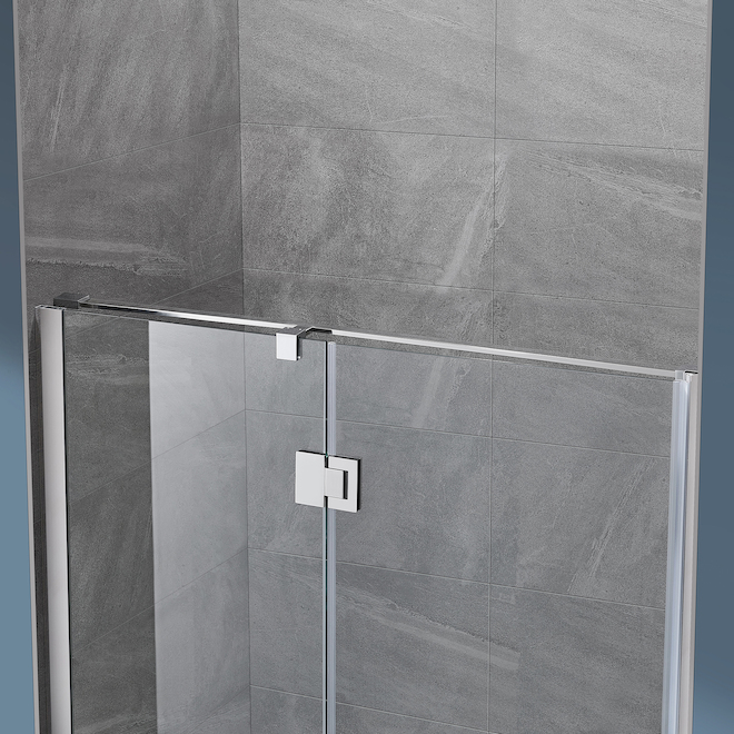 OVE Decors Niko 48-in Soft-Close Clear Glass Shower Door with Polished Chrome Hardware