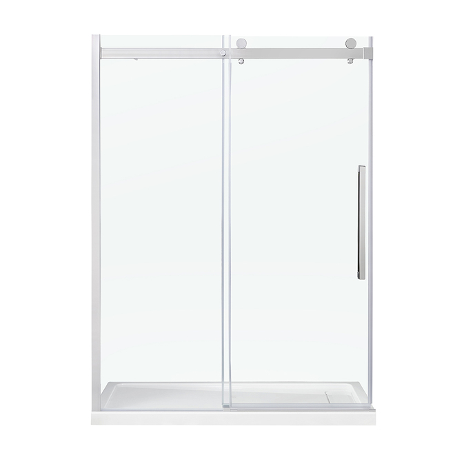 OVE Decors Bel 60-in Clear Glass Reversible Shower Door qith Polished Chrome Hardware