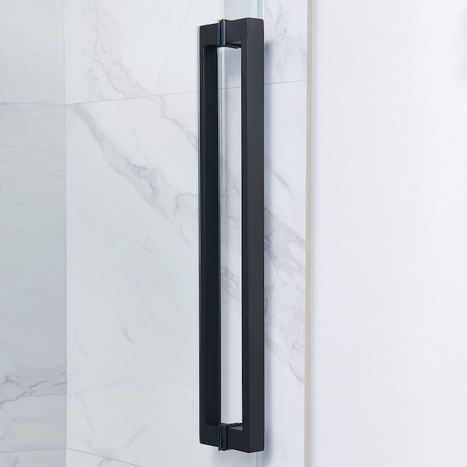 OVE Decors Bel 60-in Frameless Clear Glass Reversible Shower Door with Matte Black Hardware