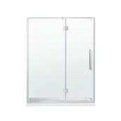 OVE Decors Niko 60-in Reversible Clear Glass Swinging Shower Door with Polished Chrome Hardware