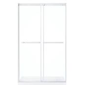 allen + roth Sandy 48-in Reversible Tempred Glass Shower door with Polished Chrome Hardware