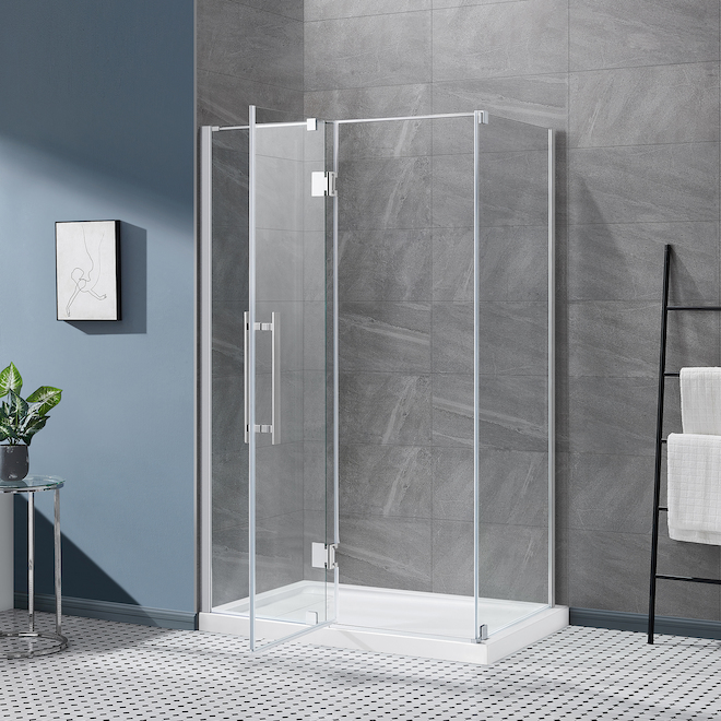 OVE Decors Niko 32-in Clear Glass Side Shower Panel with Chrome Harware