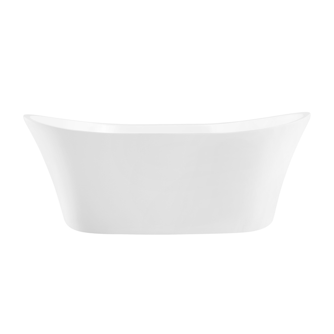 Image of Ove Decors | Canberra 60-In Glossy White Acrylic Freestanding Bathtub With Polished Chrome Drain | Rona